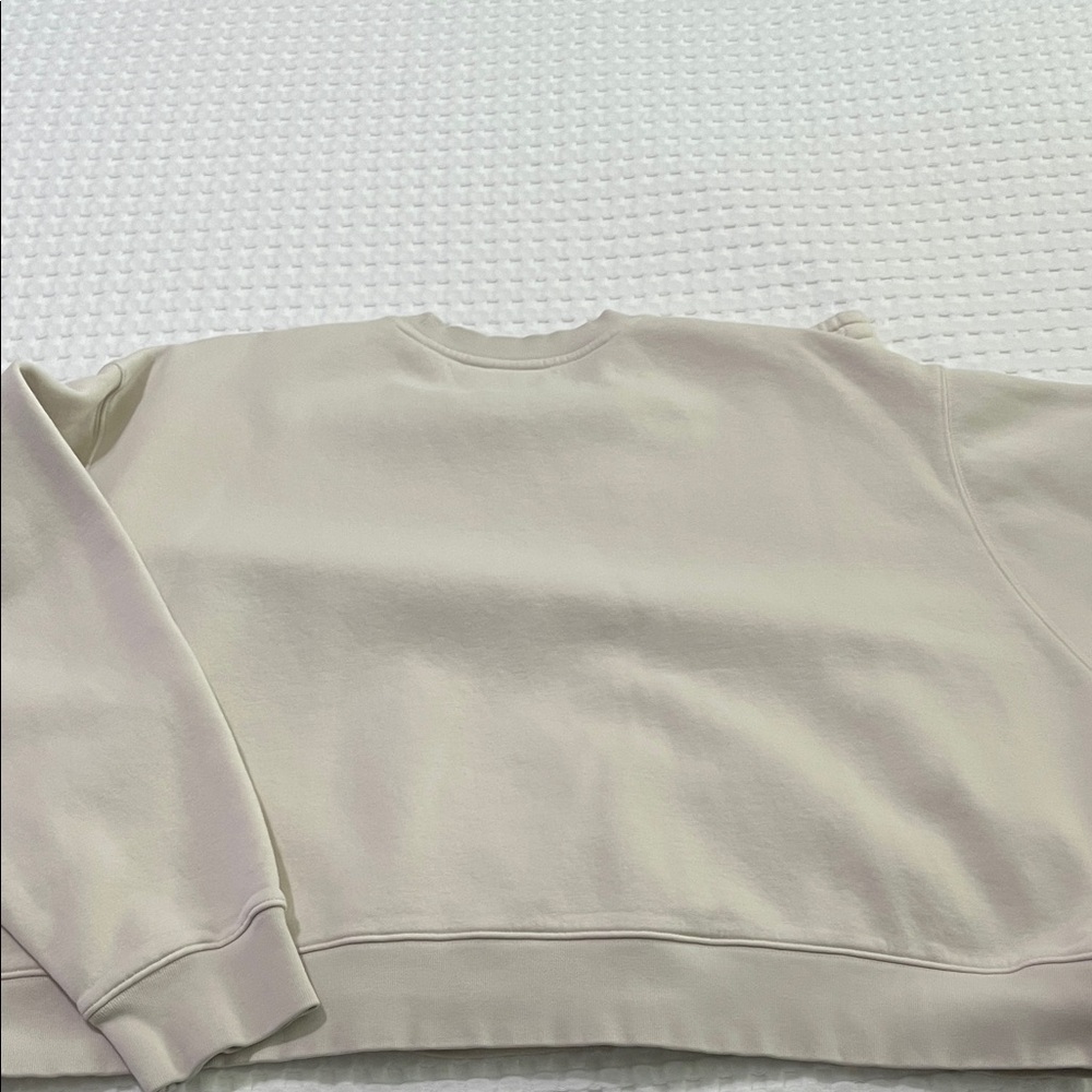 adidas Cream Lounge Sweatshirt and Shorts Set - Picture 6 of 6